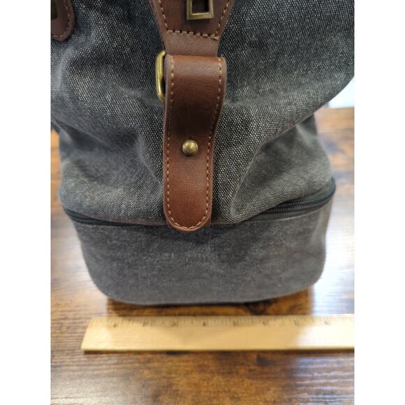 MyMealivos Canvas Weekender Overnight Travel Carry On Duffel Tote Black 20 X 8" - Picture 13 of 13